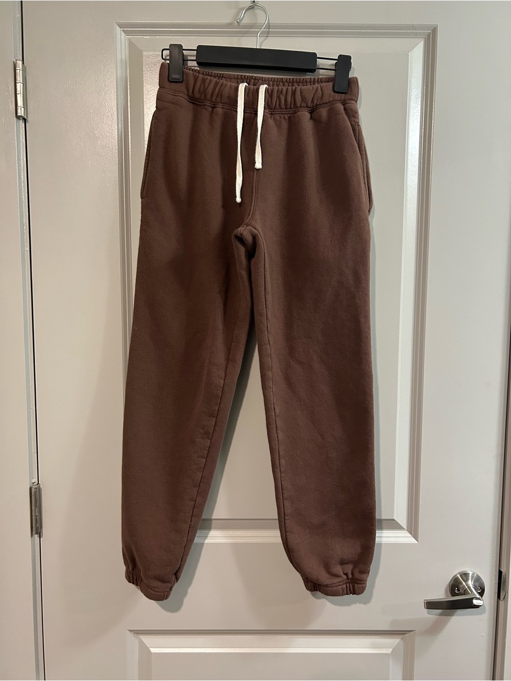 Parachute Brown Fleece Joggers with White Drawstring